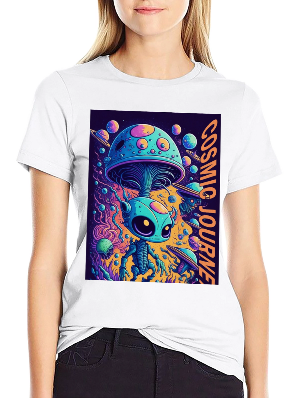 Cosmic Journey Alien Mushroom T-Shirt