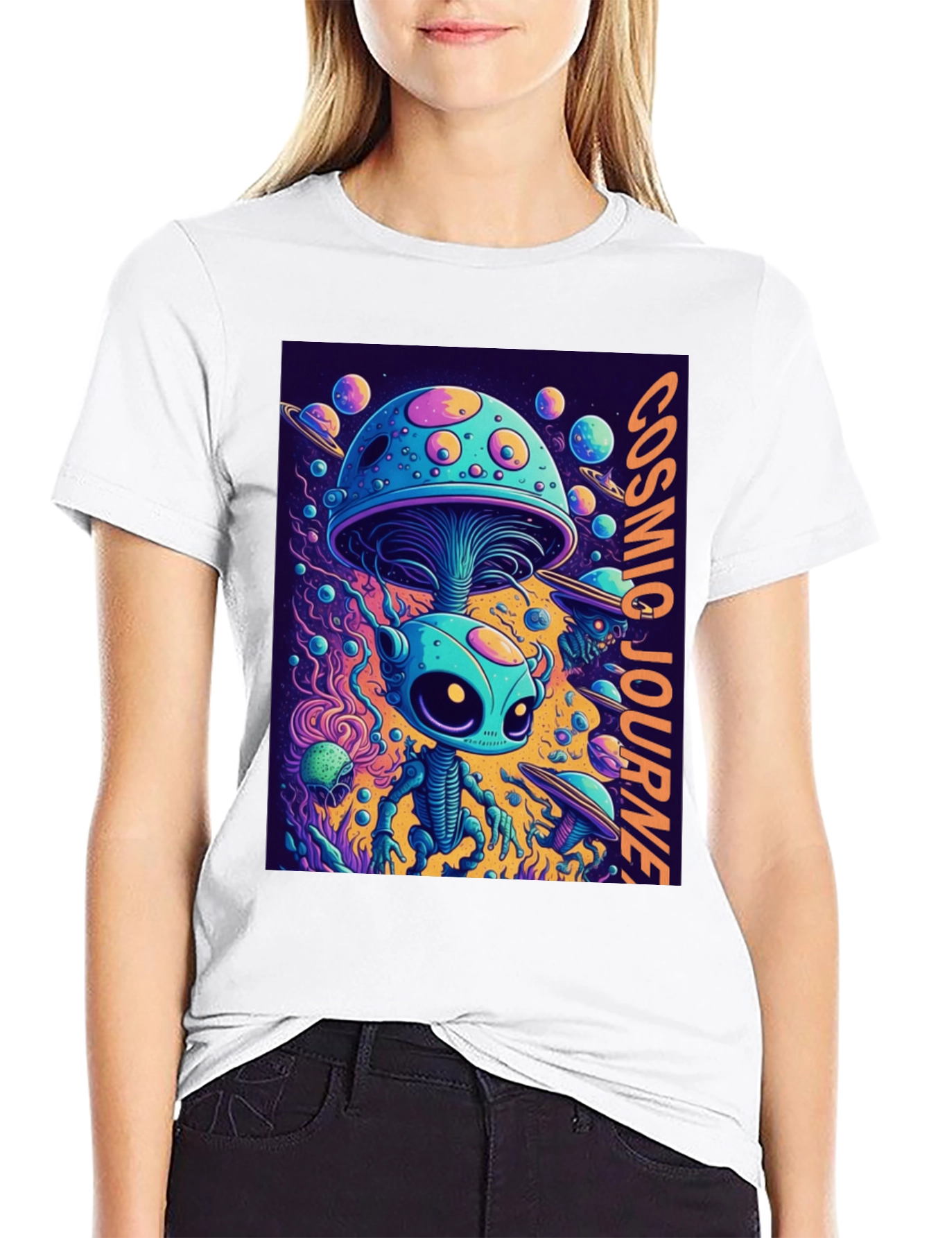 Cosmic Journey Alien Mushroom T-Shirt