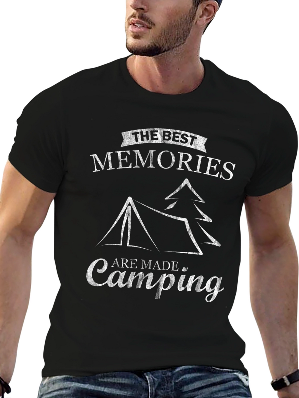 Camping Memories Graphic Tee - Black