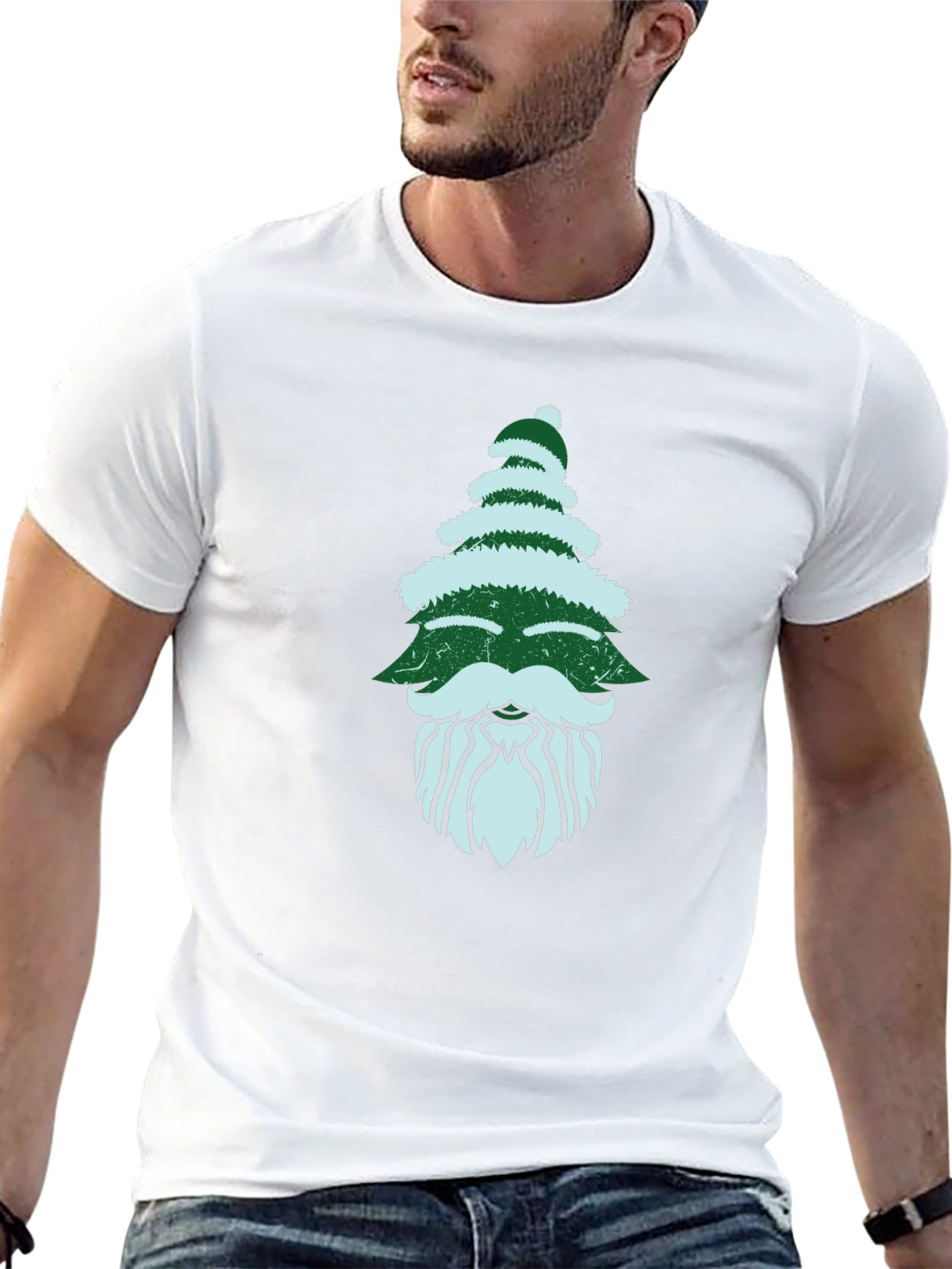Christmas Tree Beard Graphic Tee - Holiday Fun!