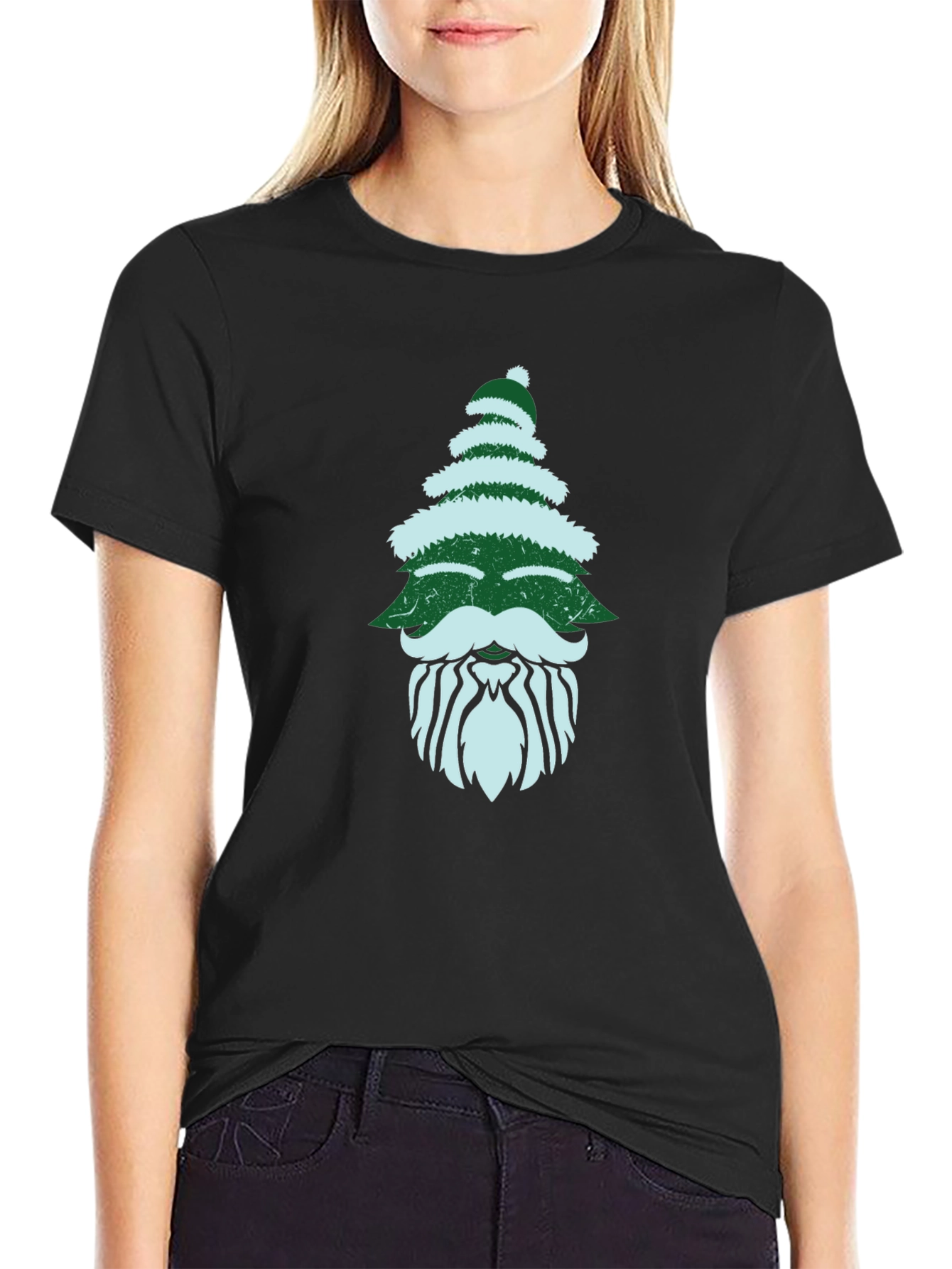 Christmas Tree Beard Graphic Tee - Holiday Fun!