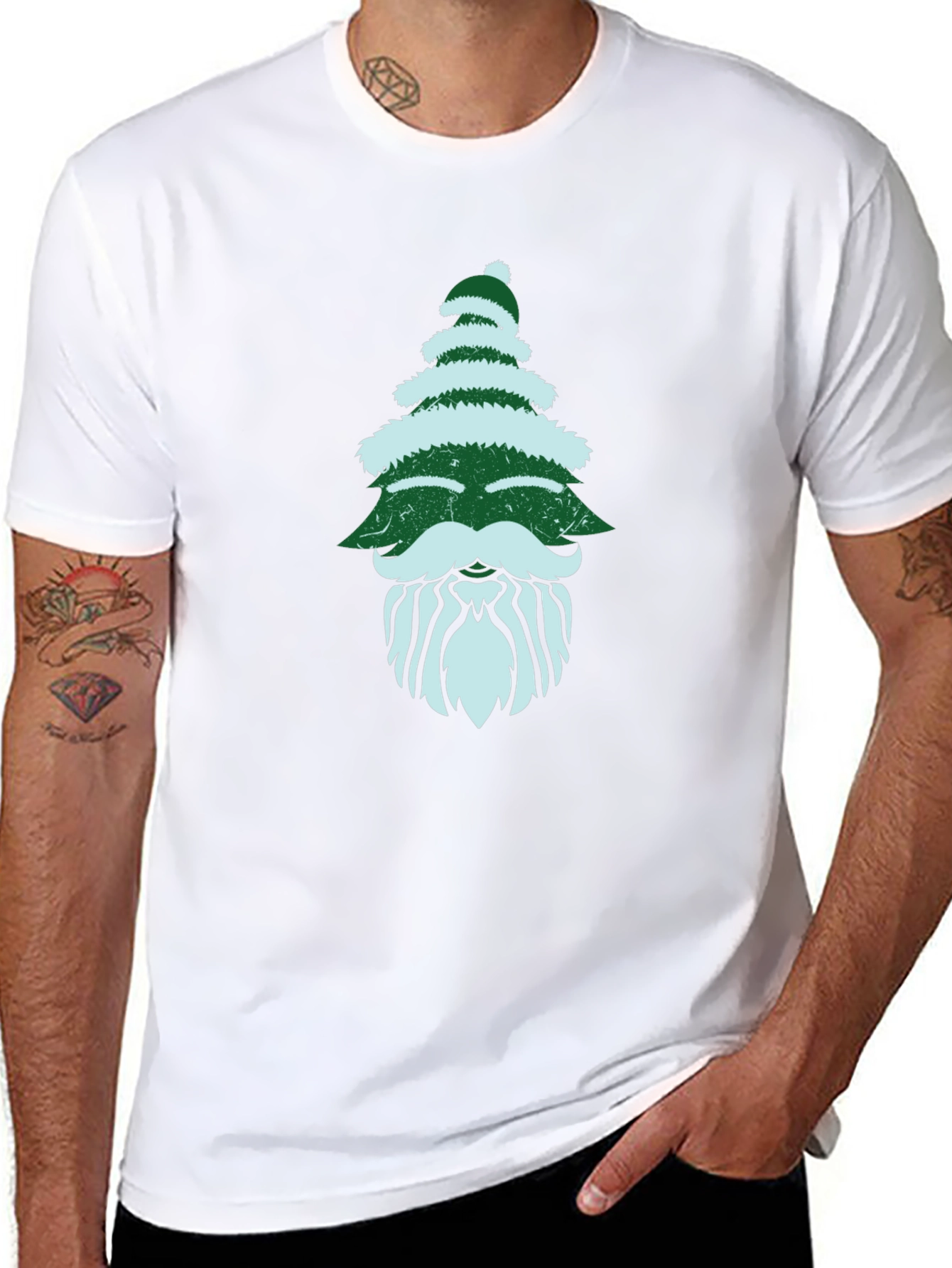 Christmas Tree Beard Graphic Tee - Holiday Fun!