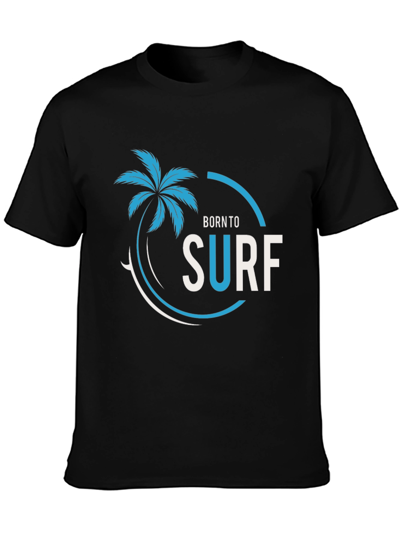Born To Surf Black Graphic Tee
