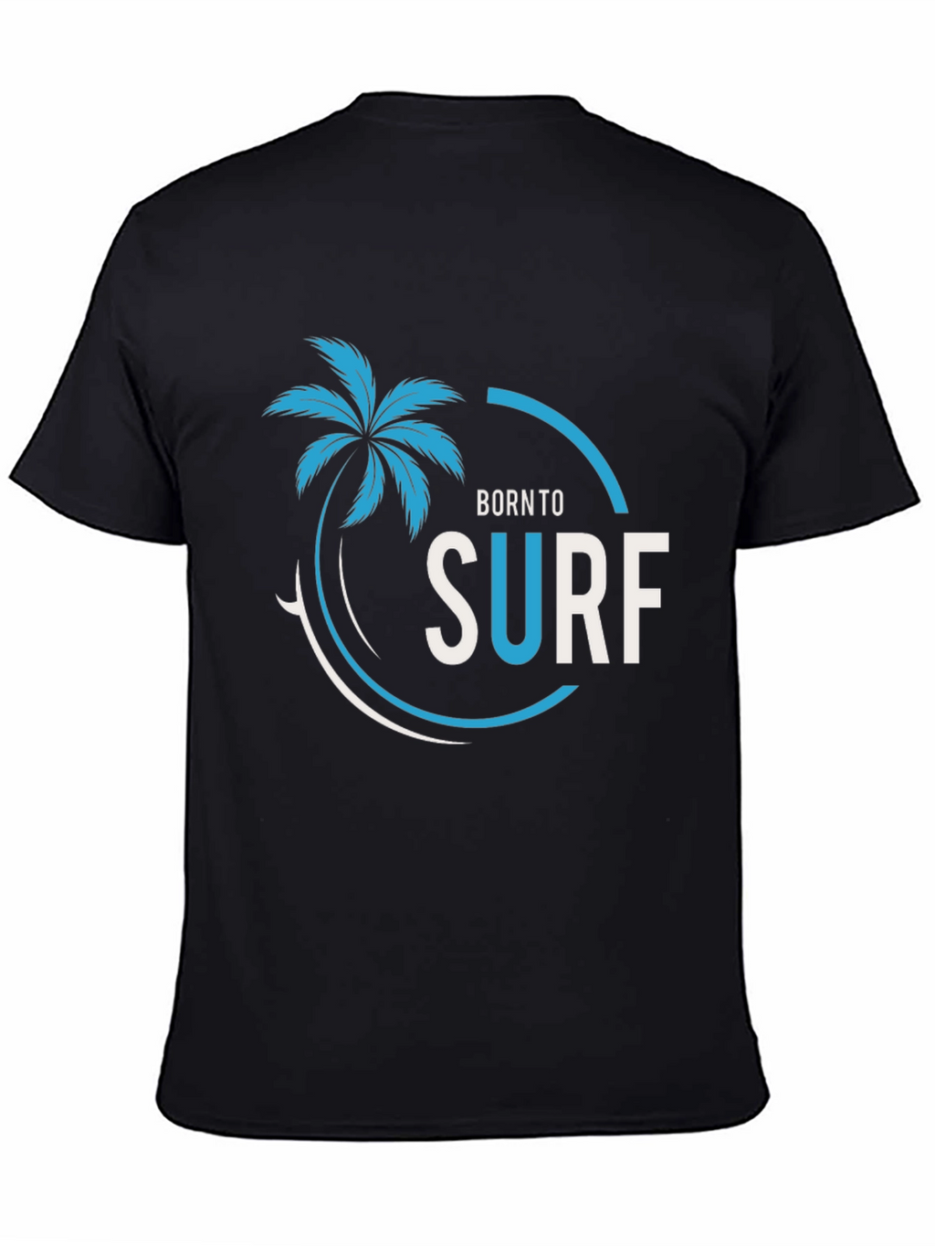 Born To Surf Black Graphic Tee
