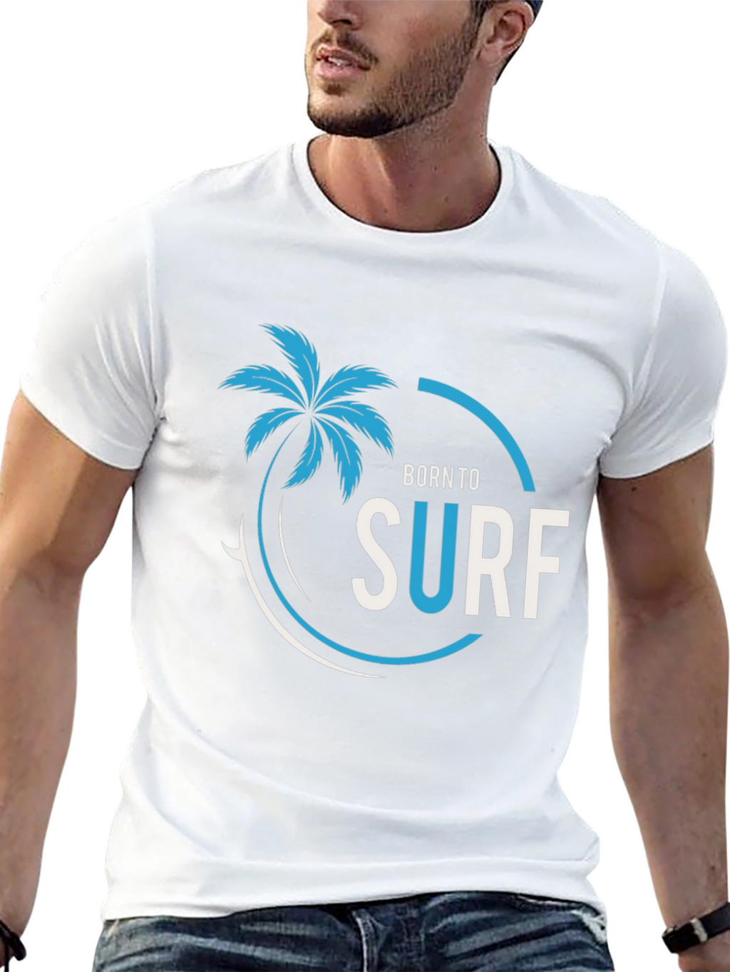Born To Surf Black Graphic Tee