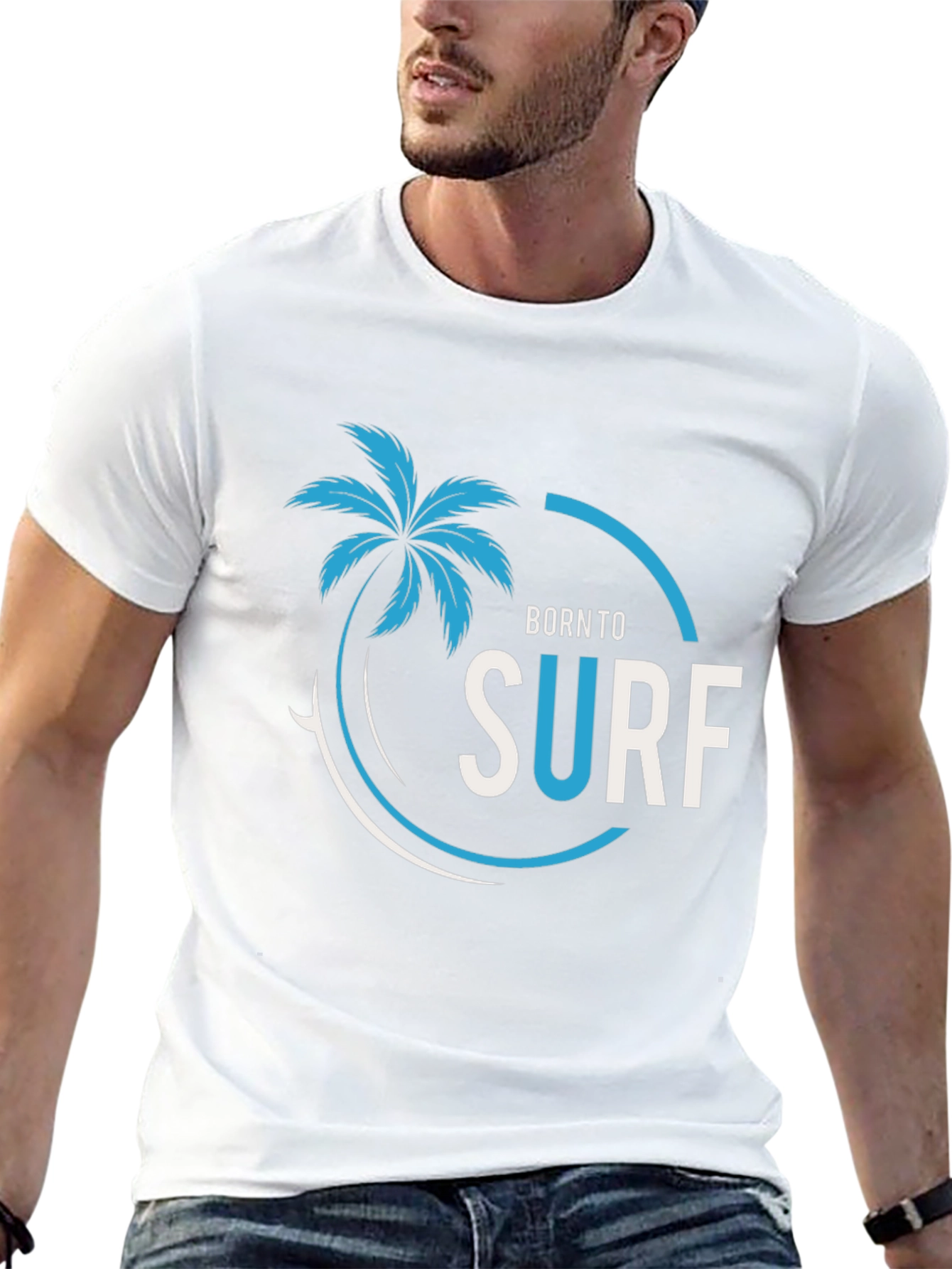 Born To Surf Black Graphic Tee