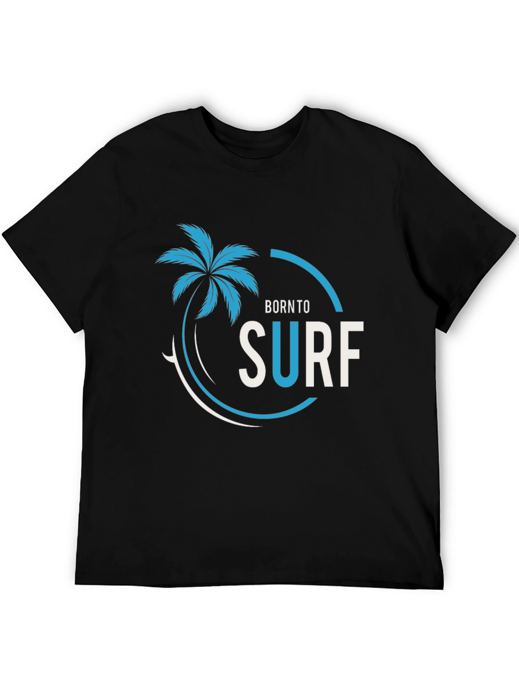 Born To Surf Black Graphic Tee