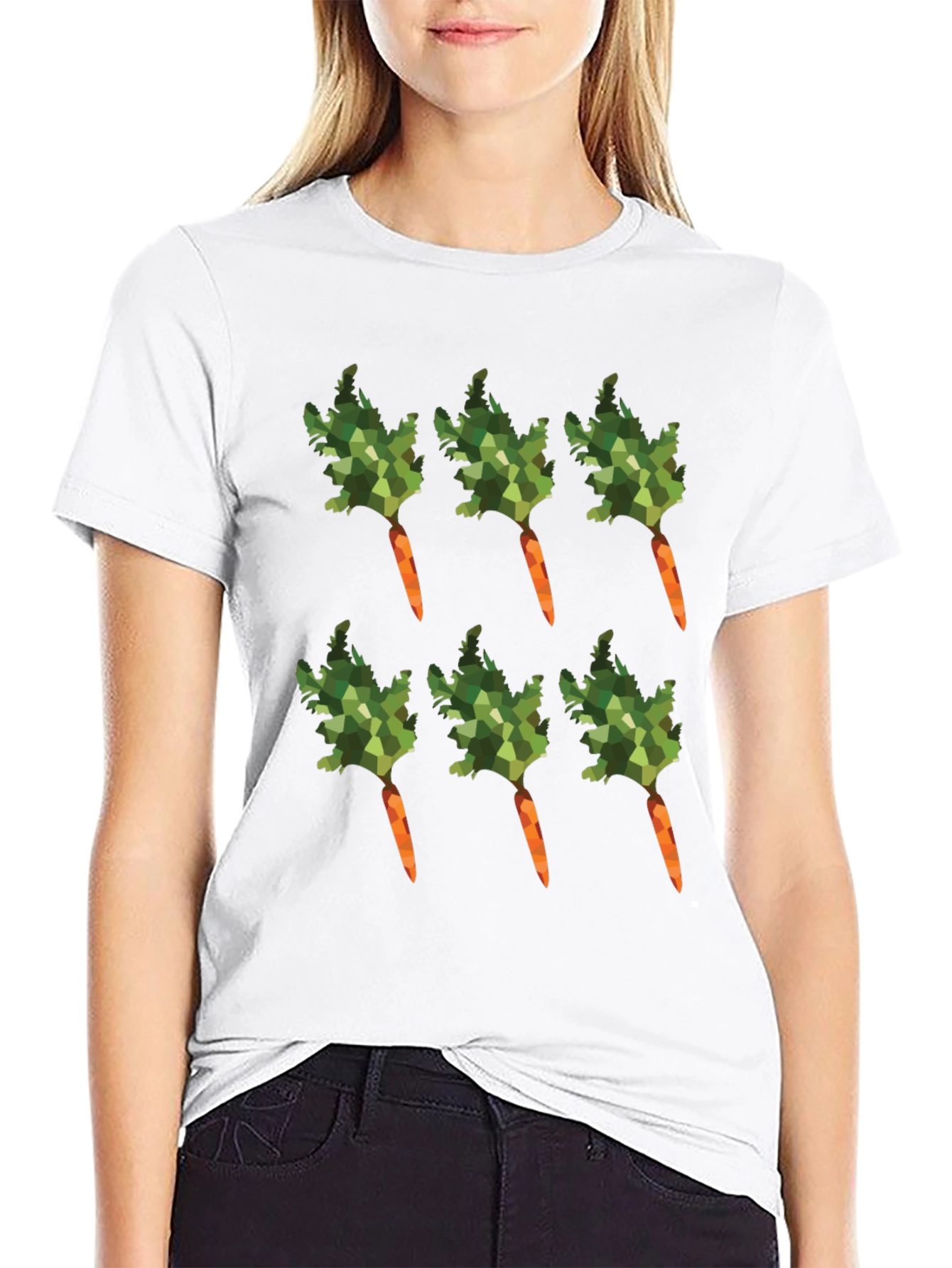 Carrot Pattern T-Shirt - Unique Vegetable Design