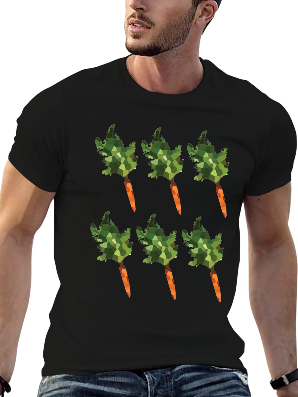 Carrot Pattern T-Shirt - Unique Vegetable Design