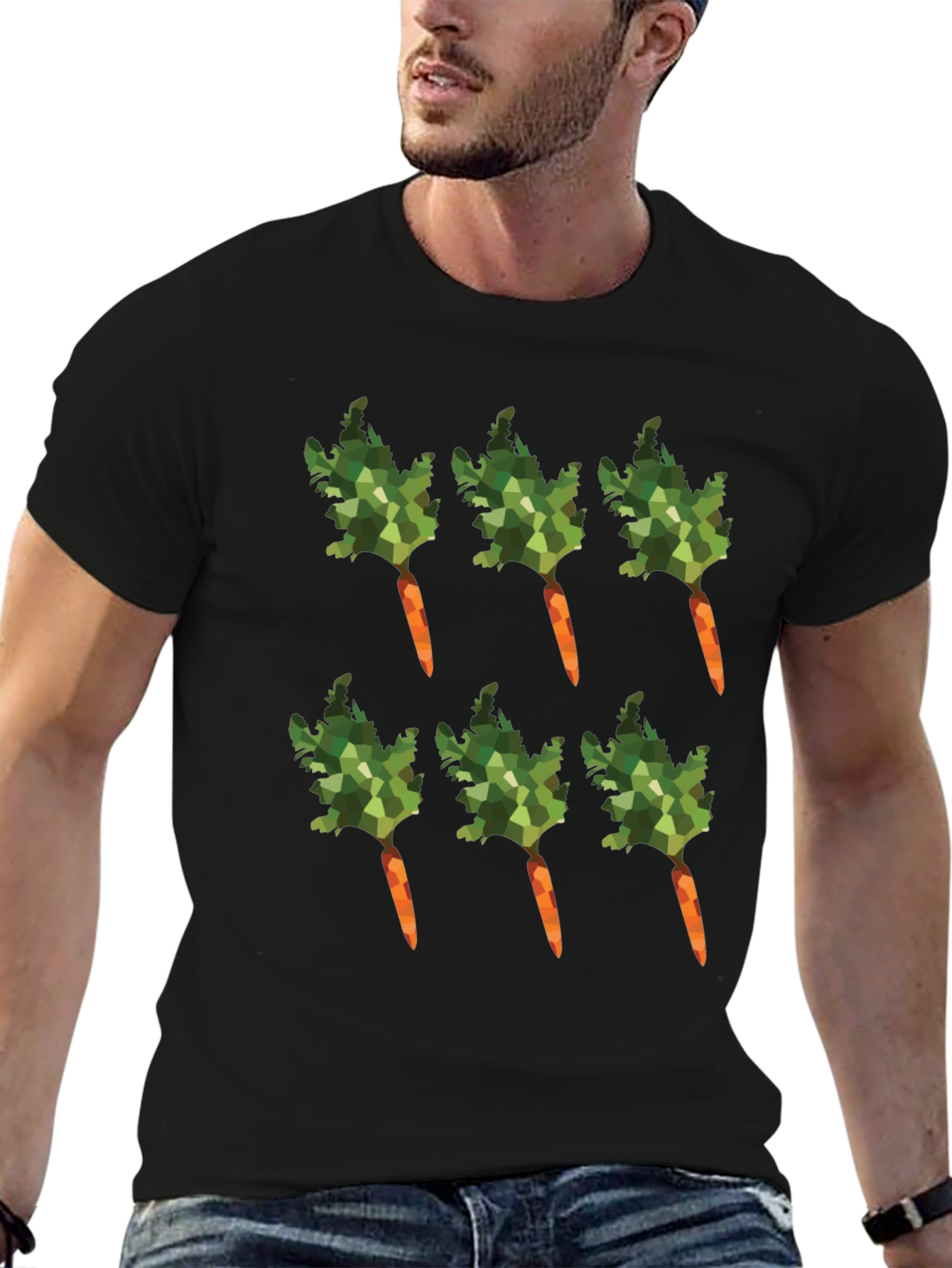 Carrot Pattern T-Shirt - Unique Vegetable Design