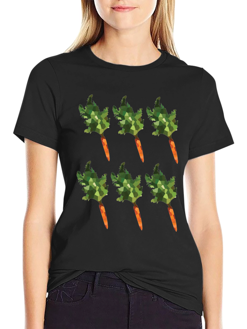 Carrot Pattern T-Shirt - Unique Vegetable Design