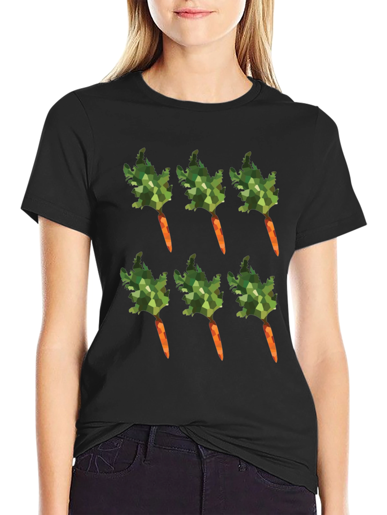 Carrot Pattern T-Shirt - Unique Vegetable Design