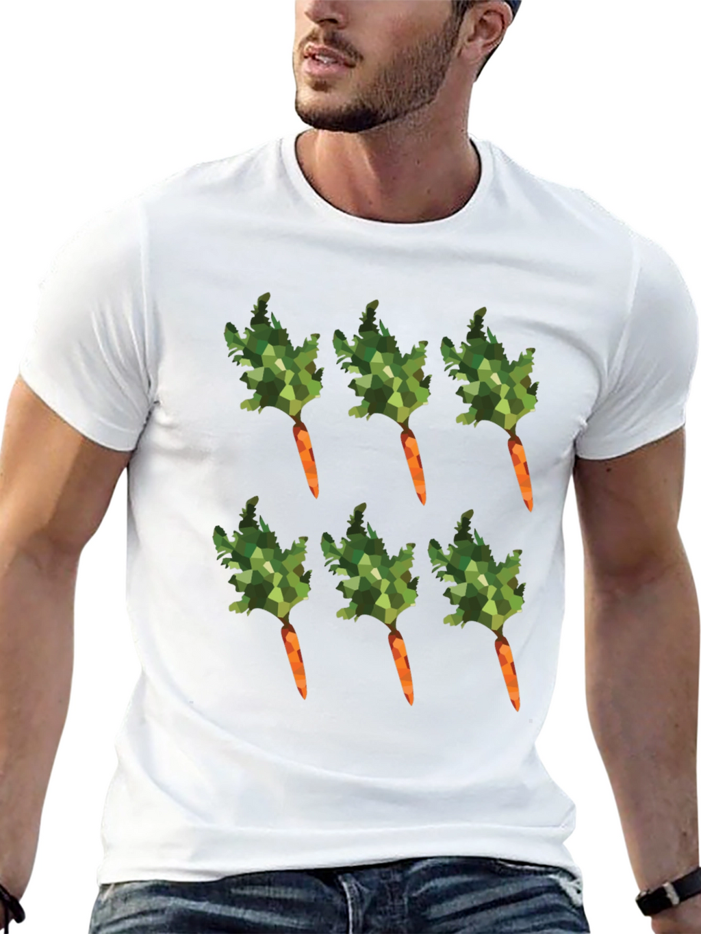 Carrot Pattern T-Shirt - Unique Vegetable Design