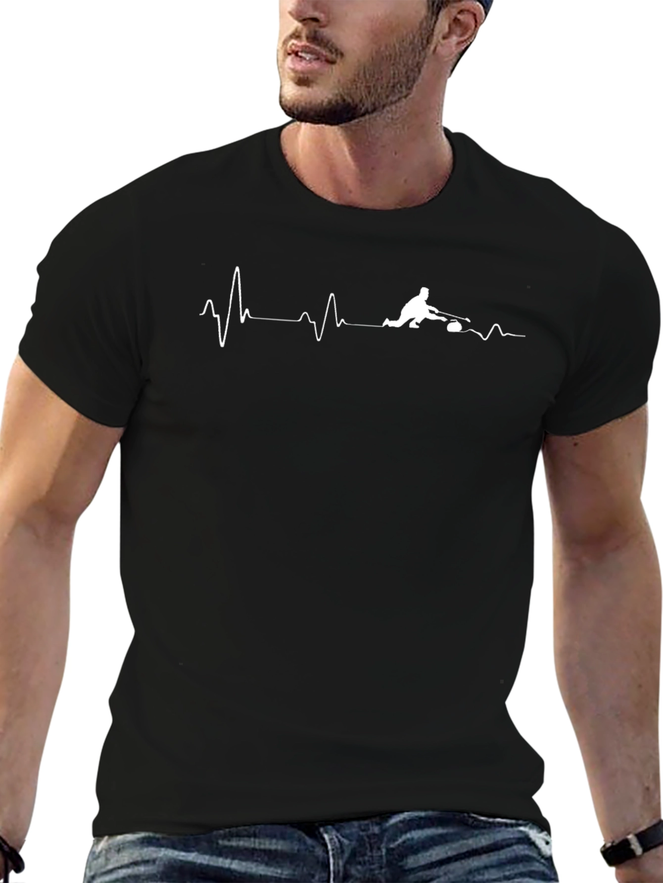 Curling Heartbeat T-Shirt - Unique Sportswear