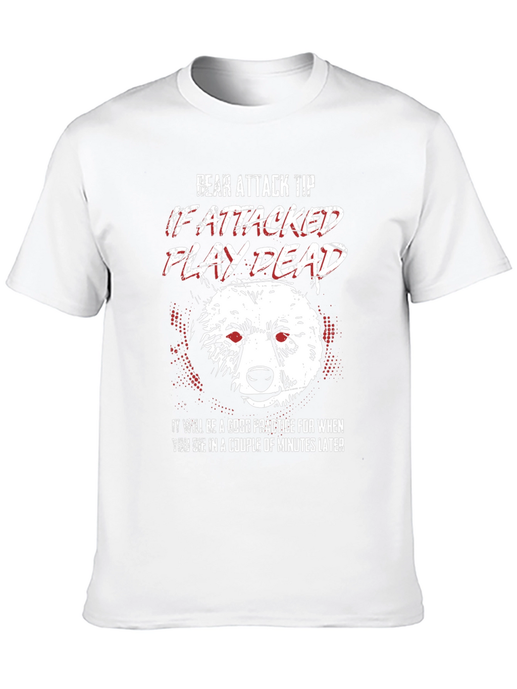 Bear Attack Funny Mens Black T-Shirt