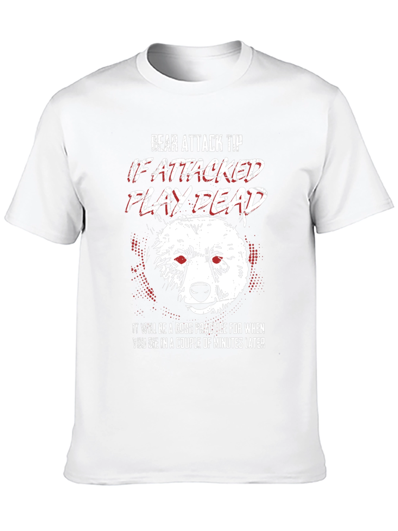 Bear Attack Funny Mens Black T-Shirt