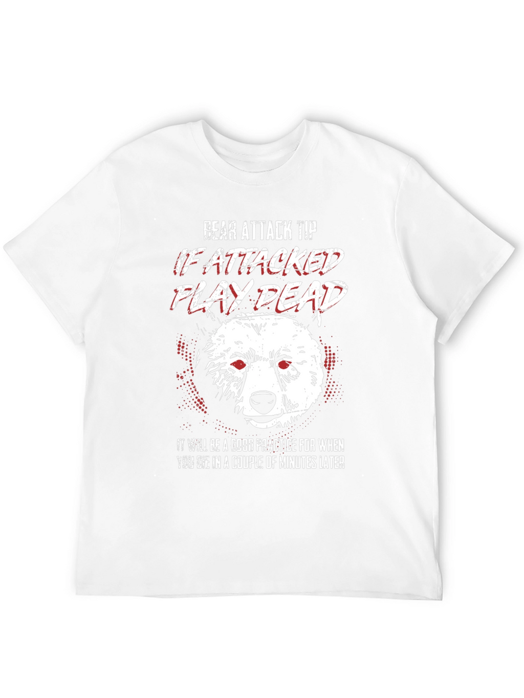 Bear Attack Funny Mens Black T-Shirt