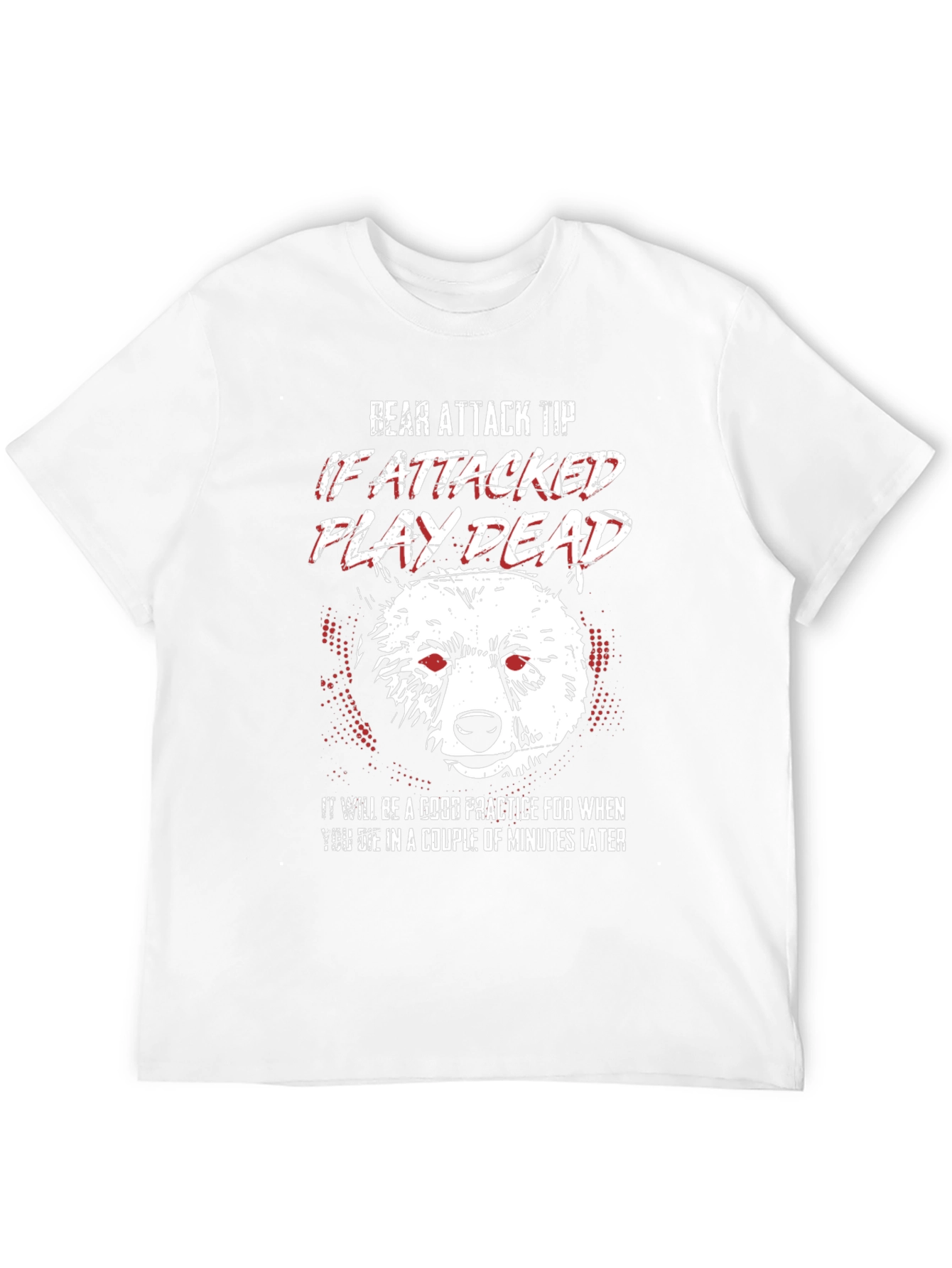 Bear Attack Funny Mens Black T-Shirt