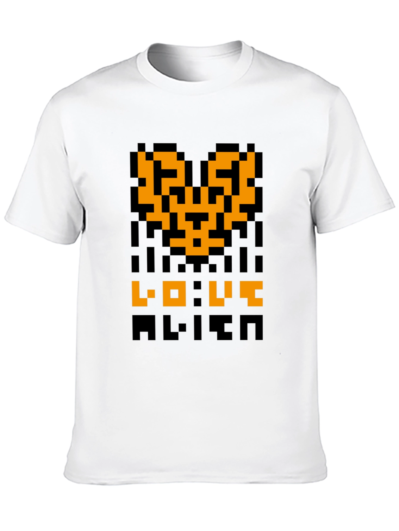 Pixel Alien Love Graphic Tee - Retro Gaming Shirt