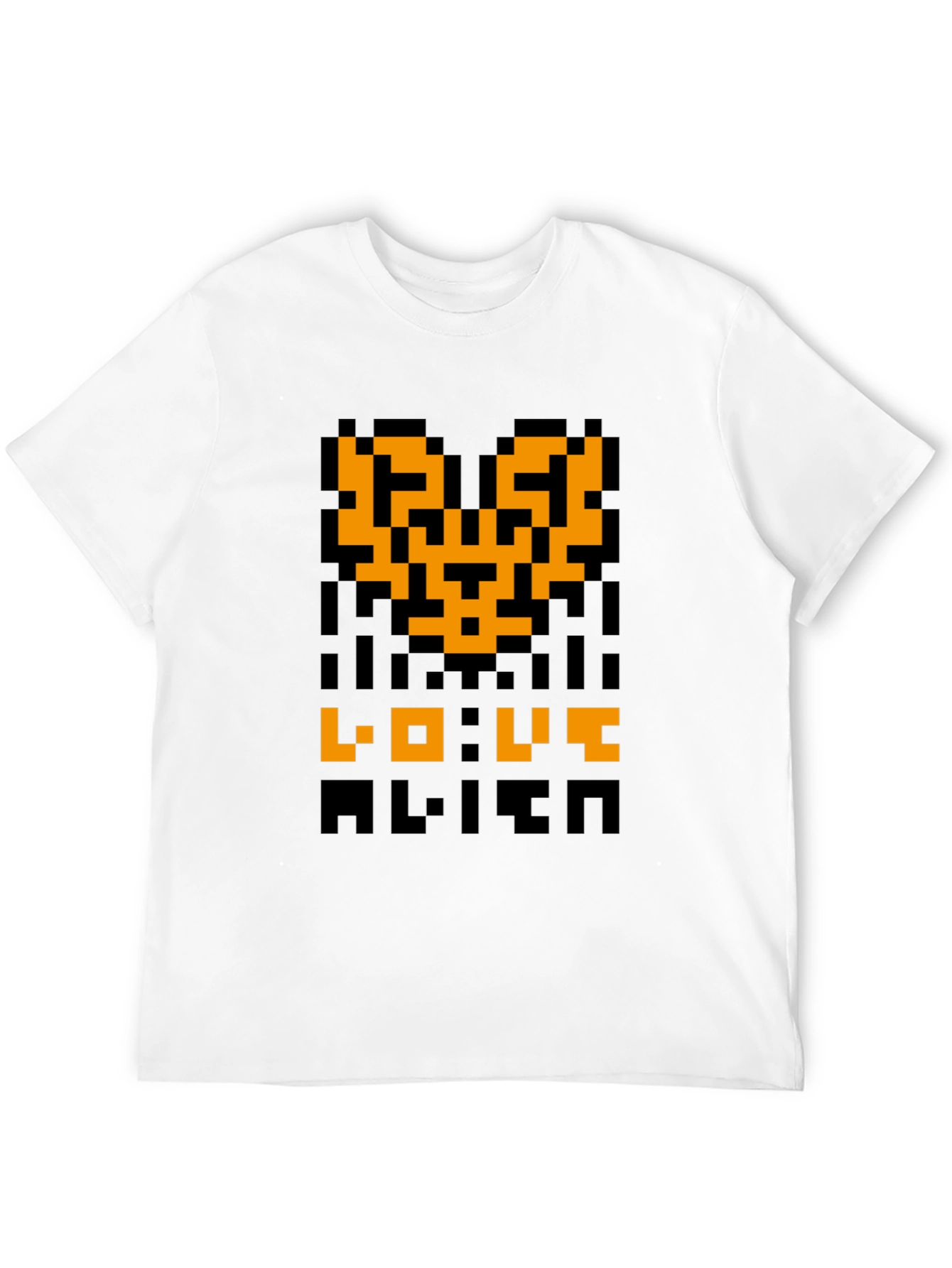 Pixel Alien Love Graphic Tee - Retro Gaming Shirt