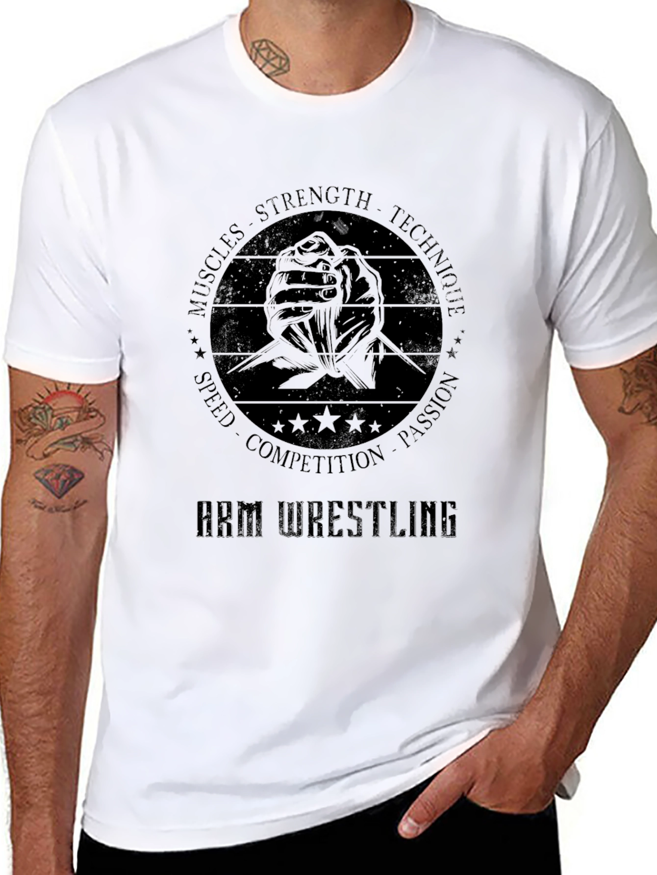 Arm Wrestling Graphic T-Shirt - Strength & Technique