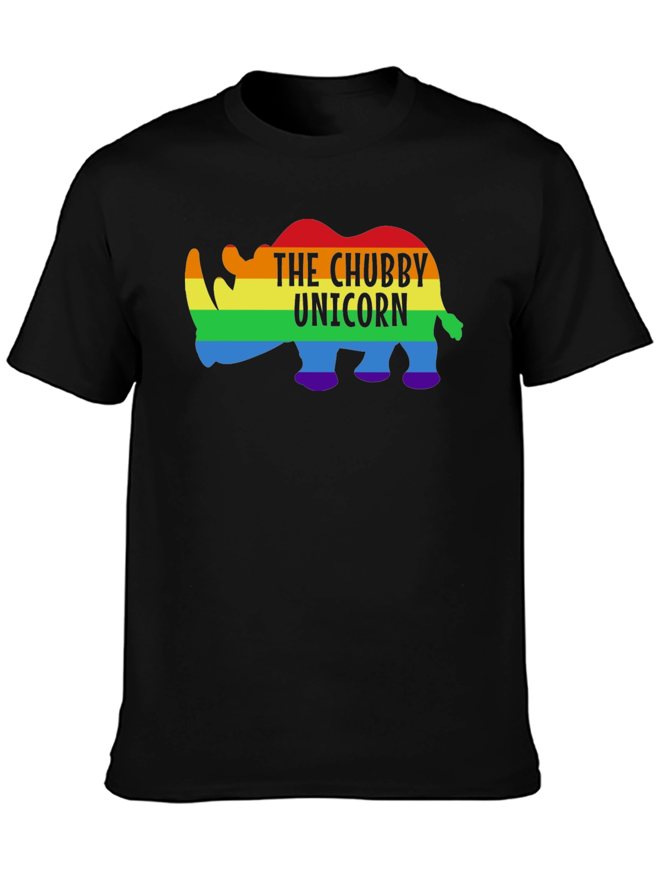 Chubby Unicorn Rainbow Graphic Tee