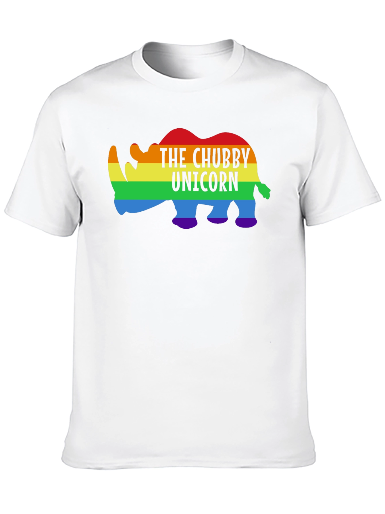 Chubby Unicorn Rainbow Graphic Tee