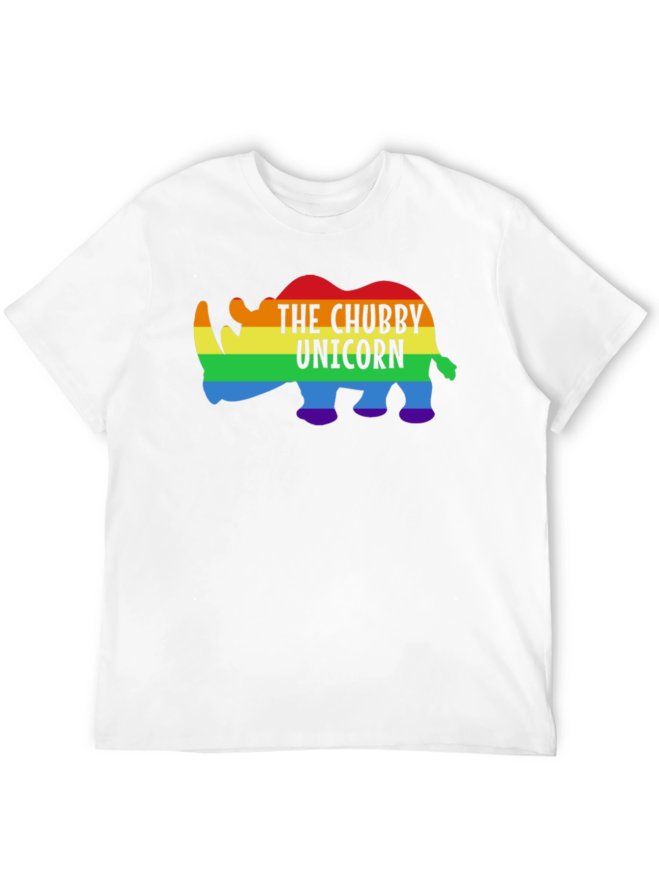 Chubby Unicorn Rainbow Graphic Tee