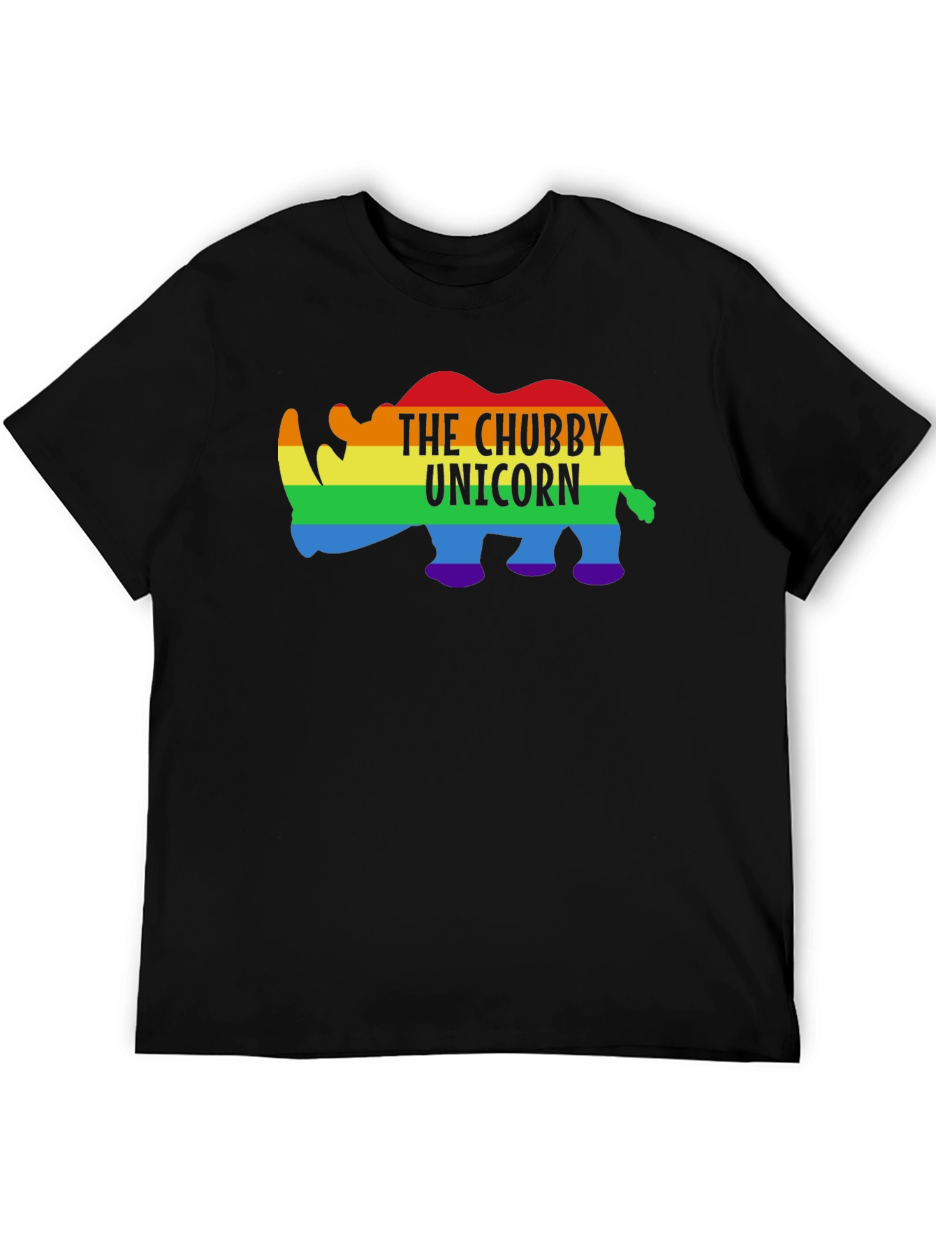 Chubby Unicorn Rainbow Graphic Tee