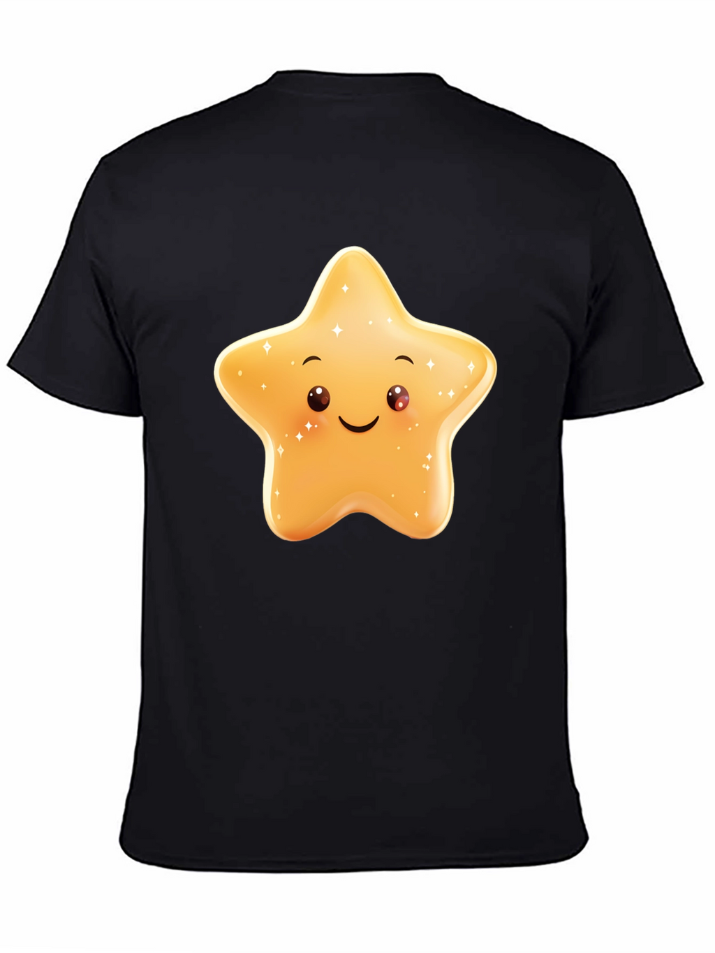 Cute Star Graphic Black T-Shirt