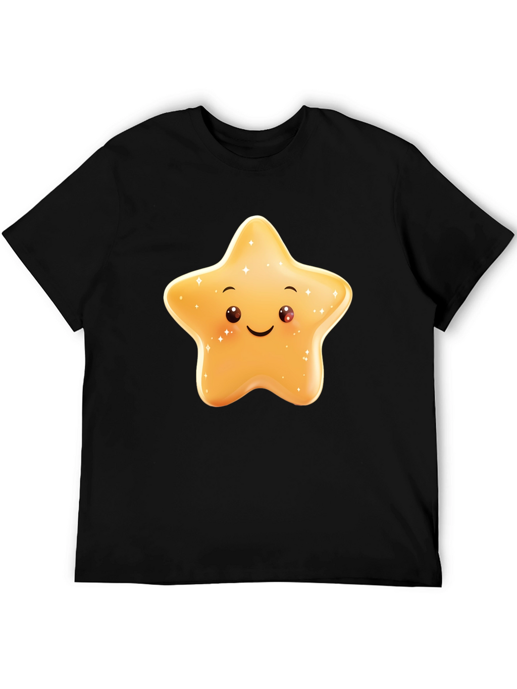 Cute Star Graphic Black T-Shirt