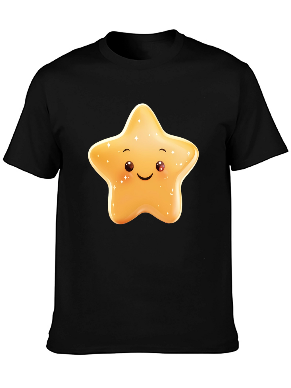 Cute Star Graphic Black T-Shirt