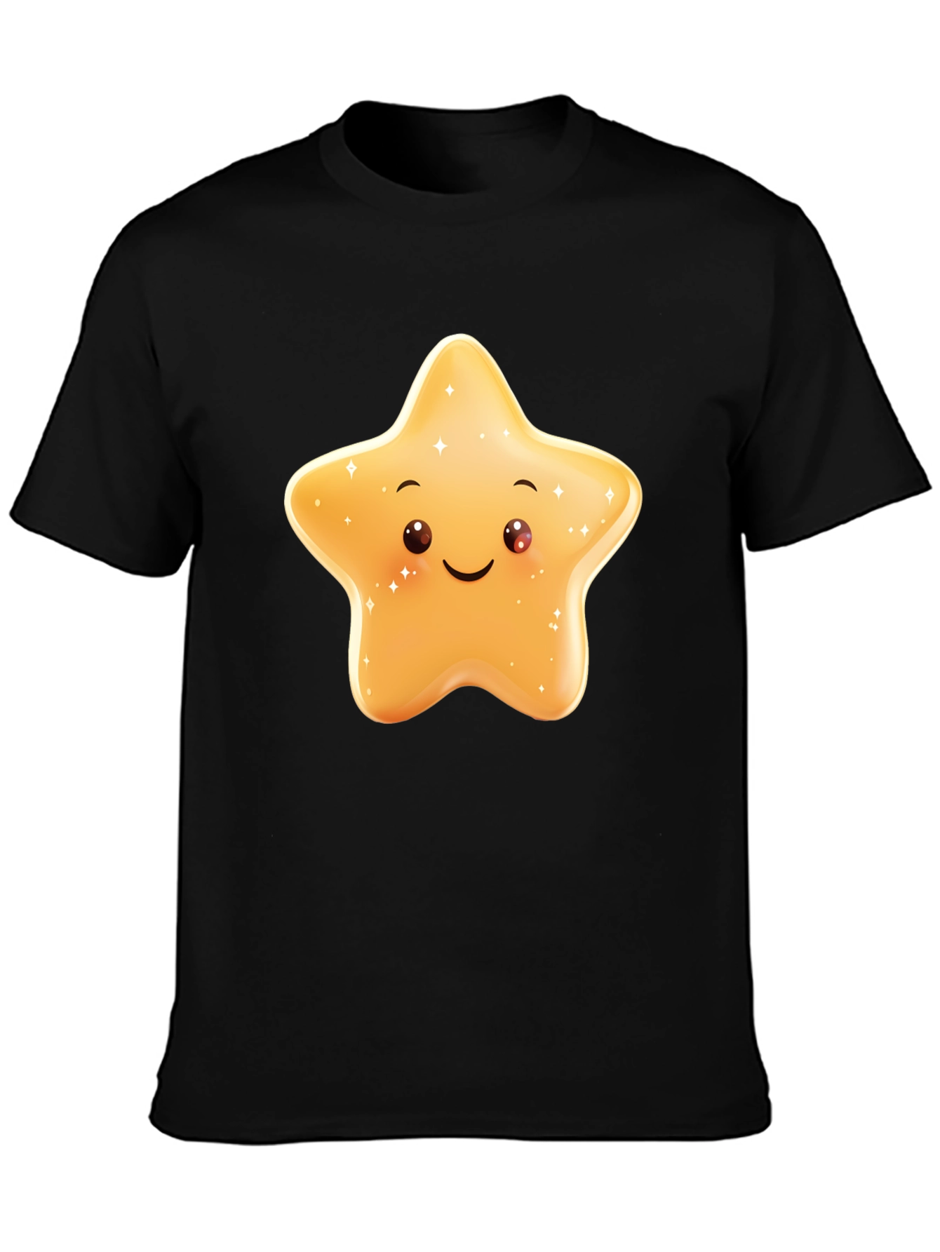 Cute Star Graphic Black T-Shirt