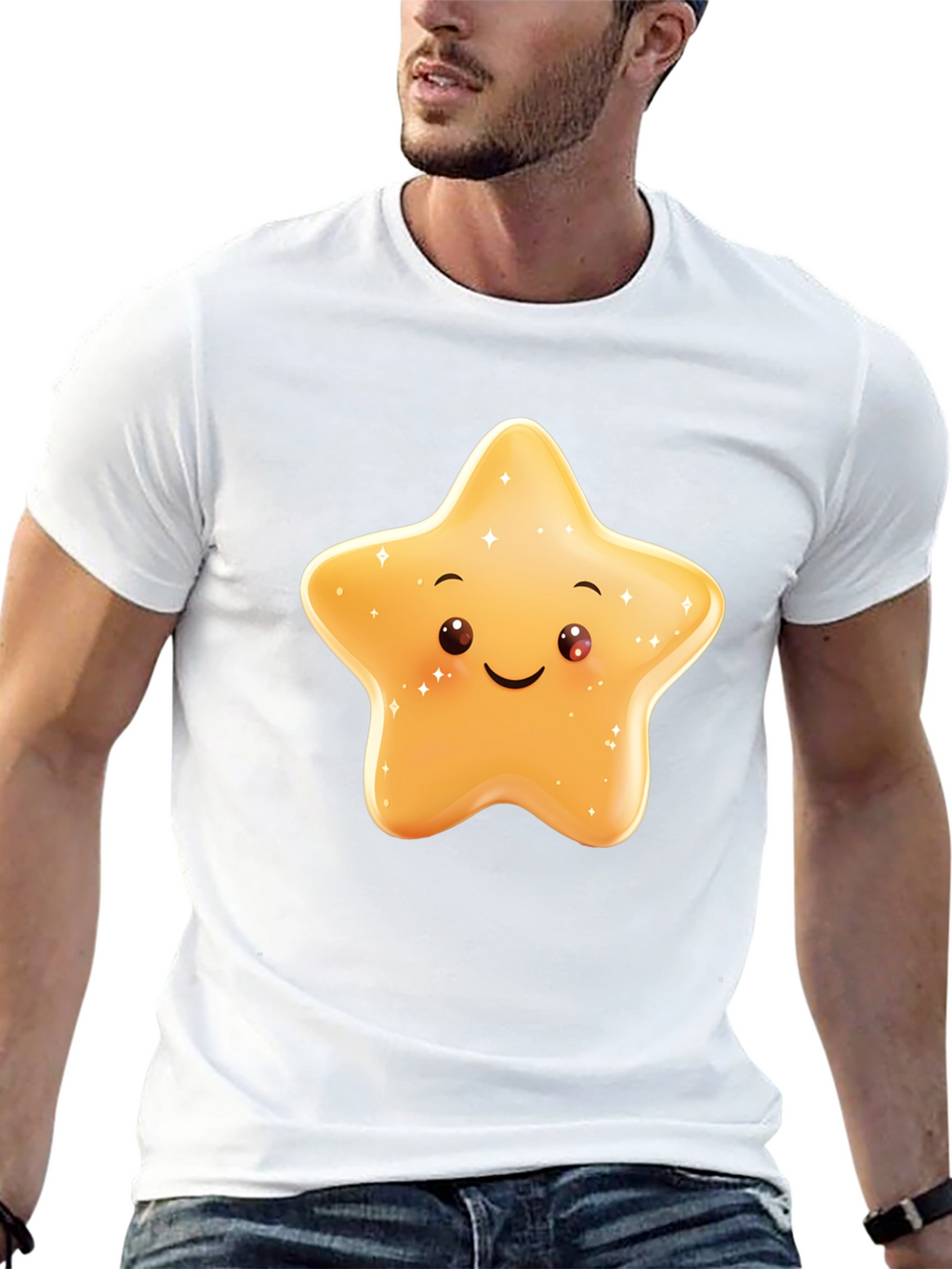 Cute Star Graphic Black T-Shirt