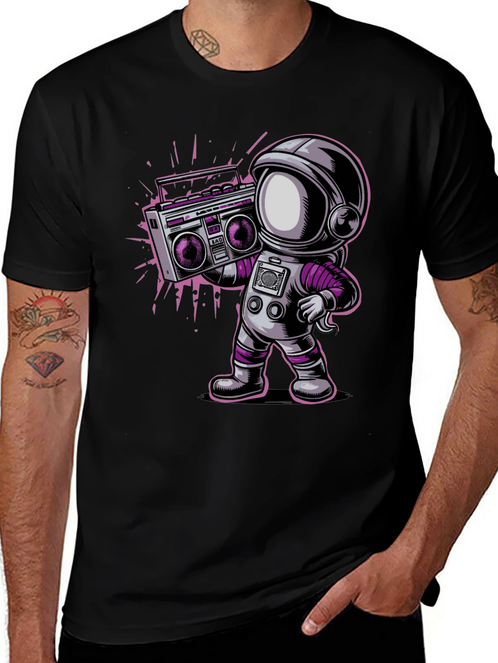 Astronaut Boombox Graphic T-Shirt