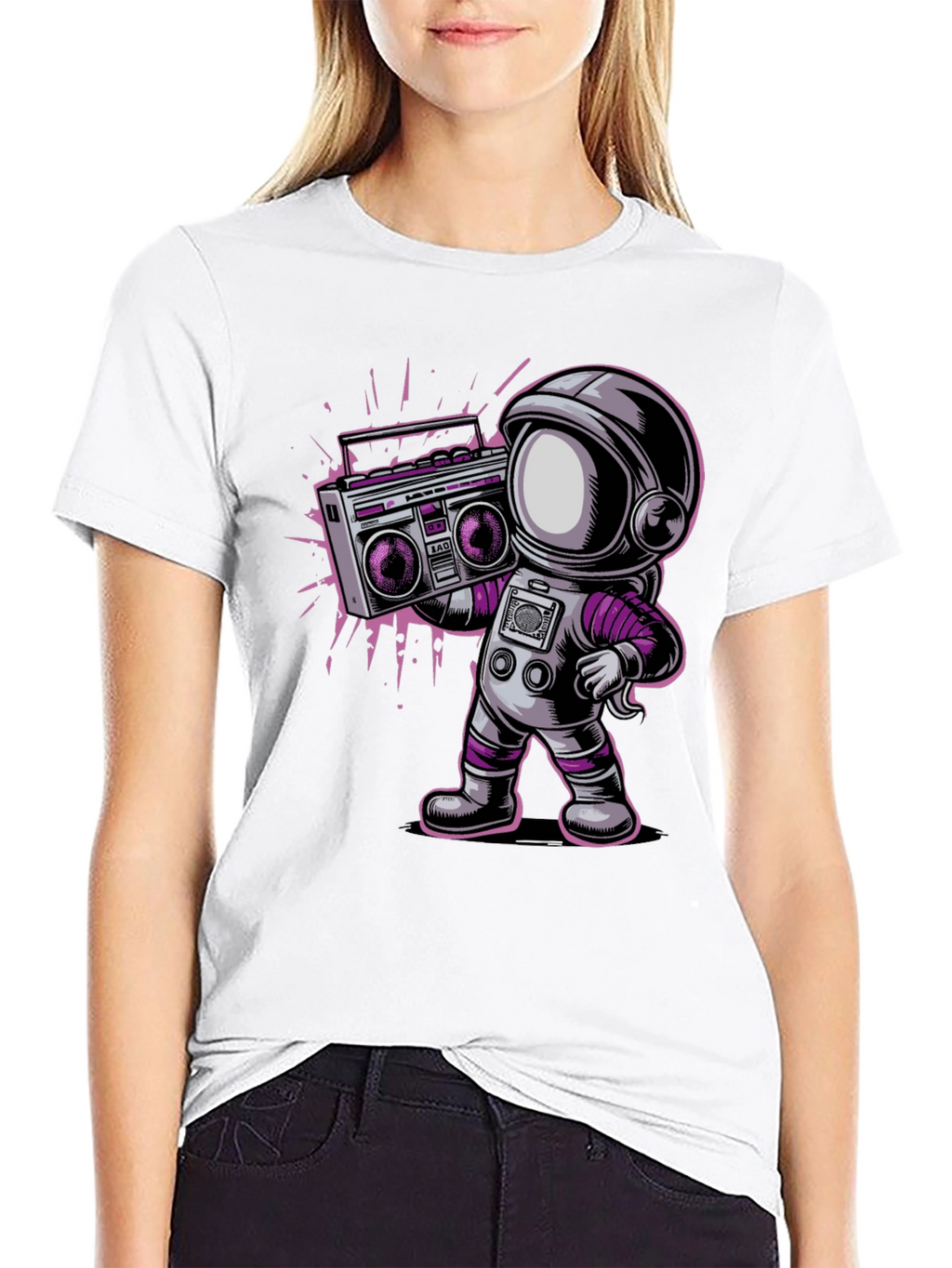 Astronaut Boombox Graphic T-Shirt