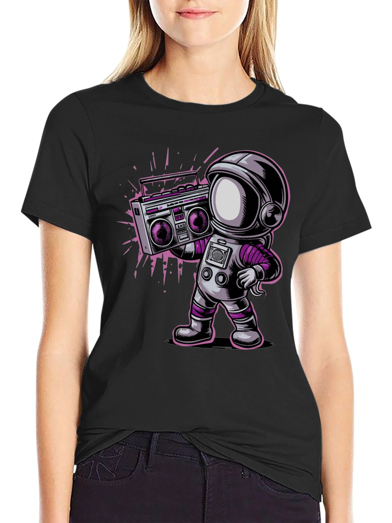 Astronaut Boombox Graphic T-Shirt