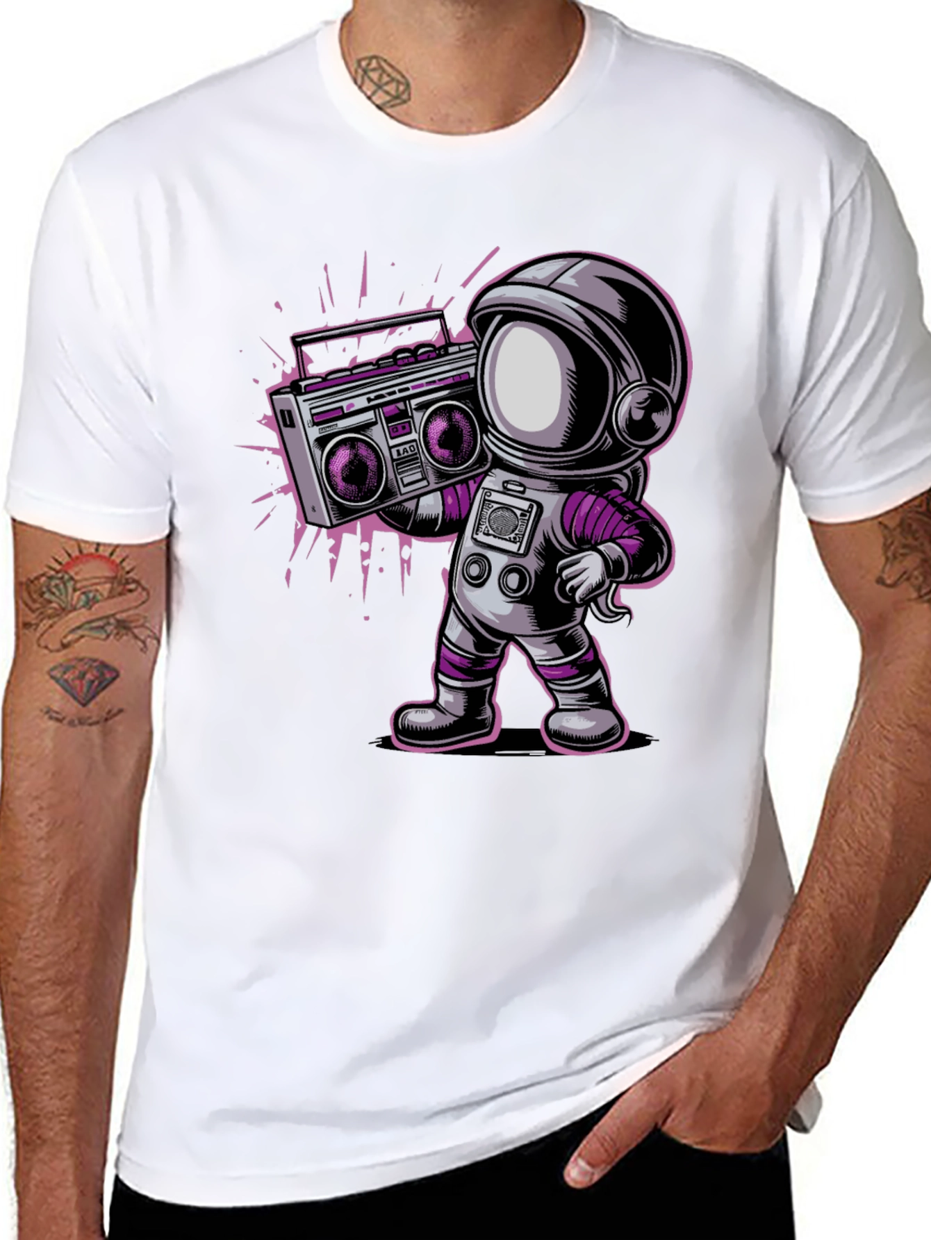 Astronaut Boombox Graphic T-Shirt