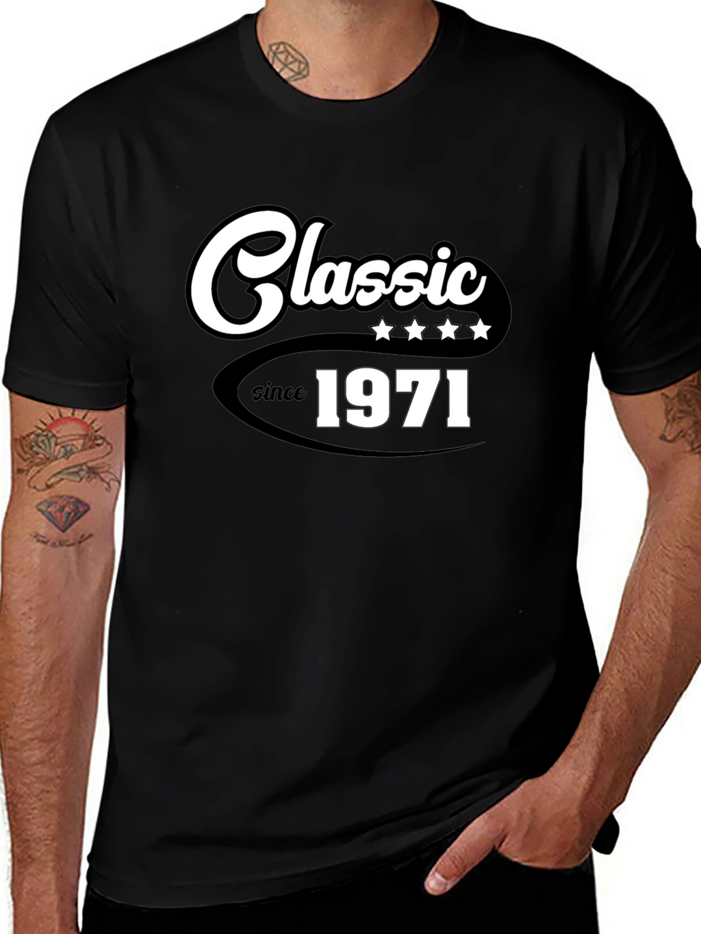Classic Since 1971 Black Graphic T-Shirt