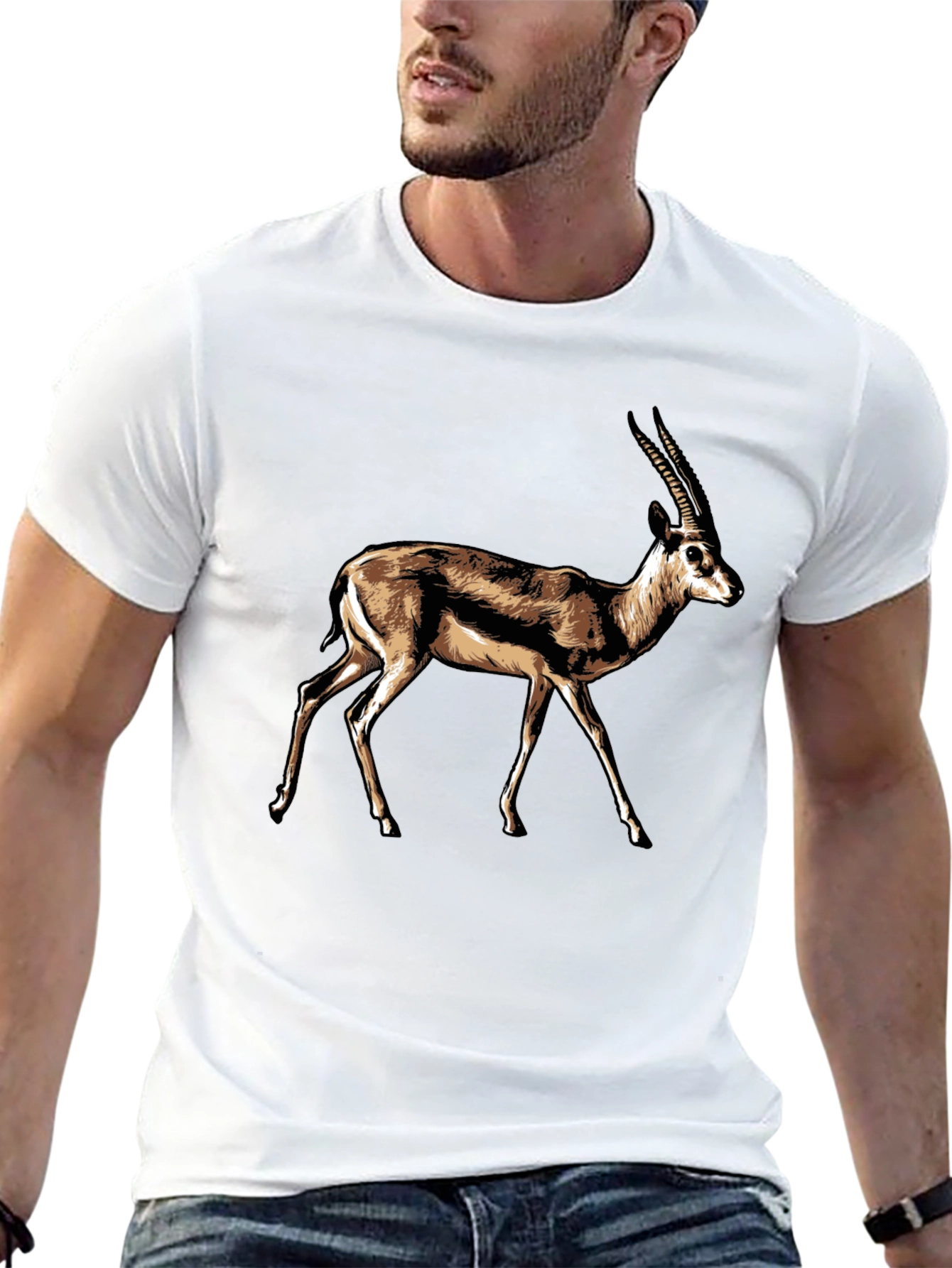 Antelope Graphic Tee - Stylish Mens Black T-Shirt