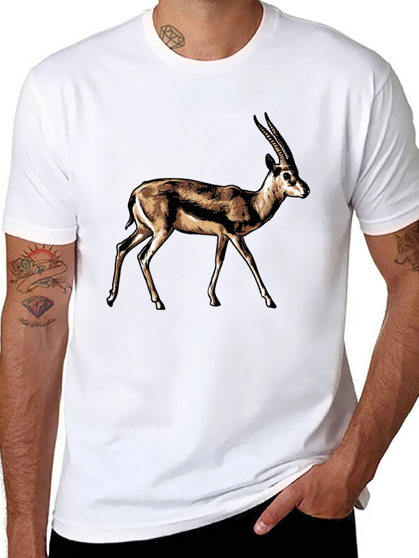 Antelope Graphic Tee - Stylish Mens Black T-Shirt