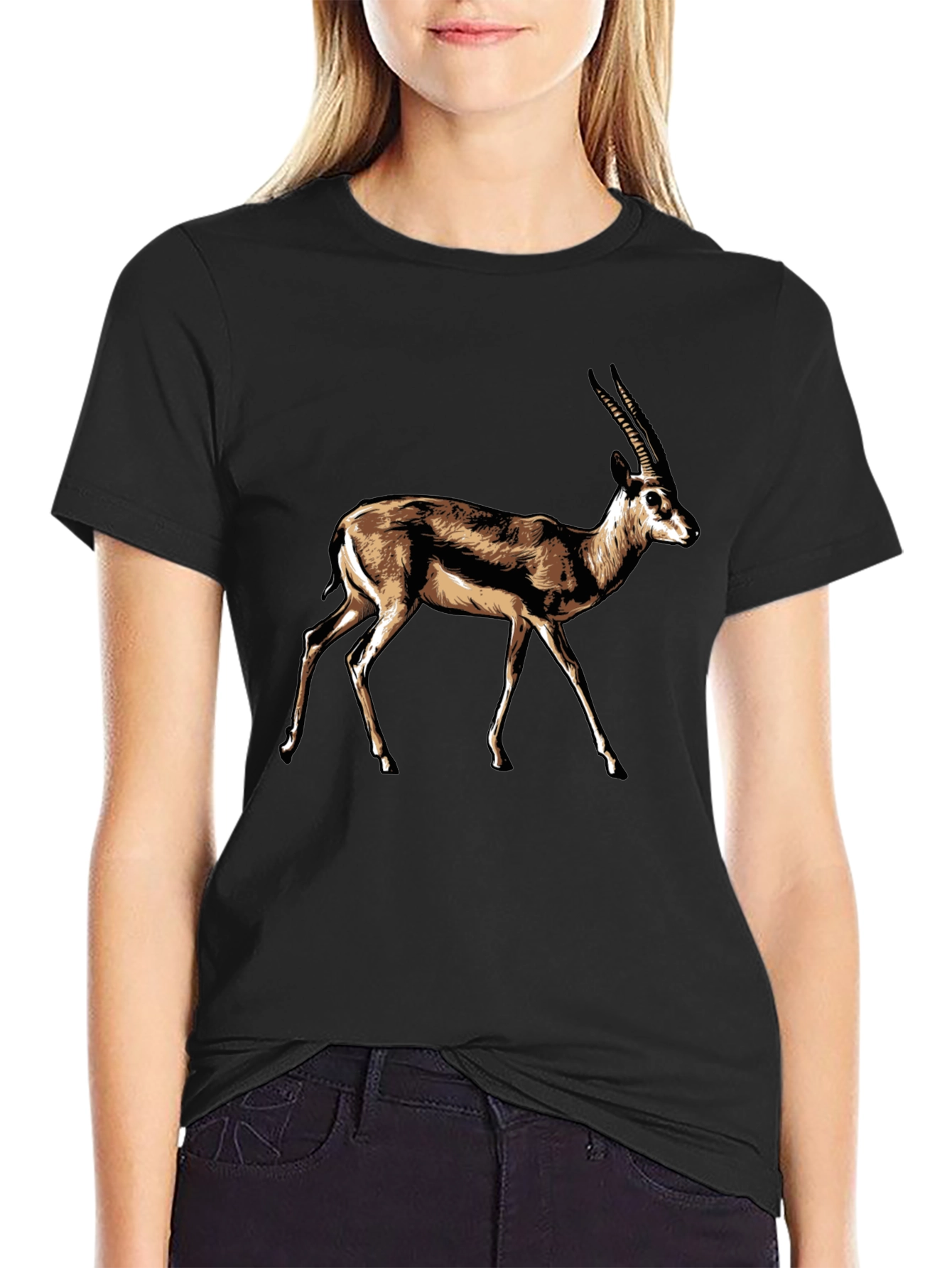 Antelope Graphic Tee - Stylish Mens Black T-Shirt