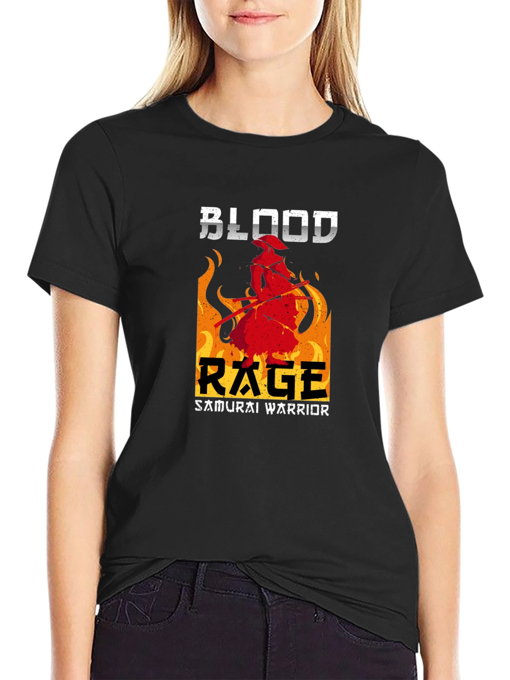 Blood Rage Samurai Warrior Graphic Tee