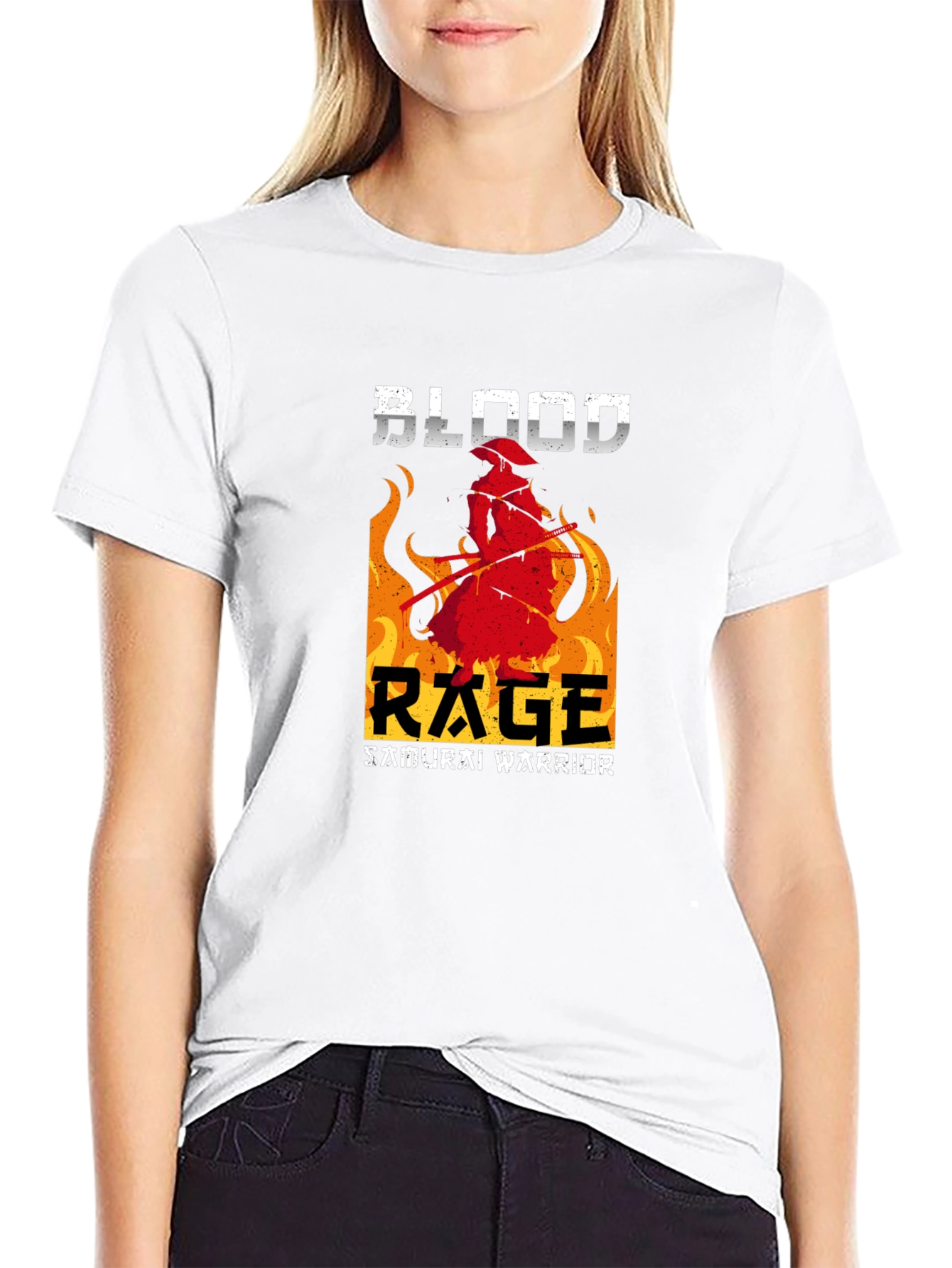 Blood Rage Samurai Warrior Graphic Tee