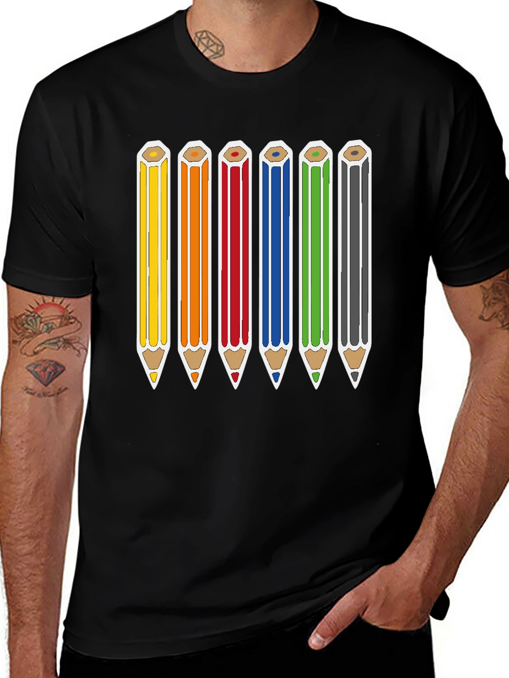 Rainbow Pencils Graphic Tee - Artists Essential