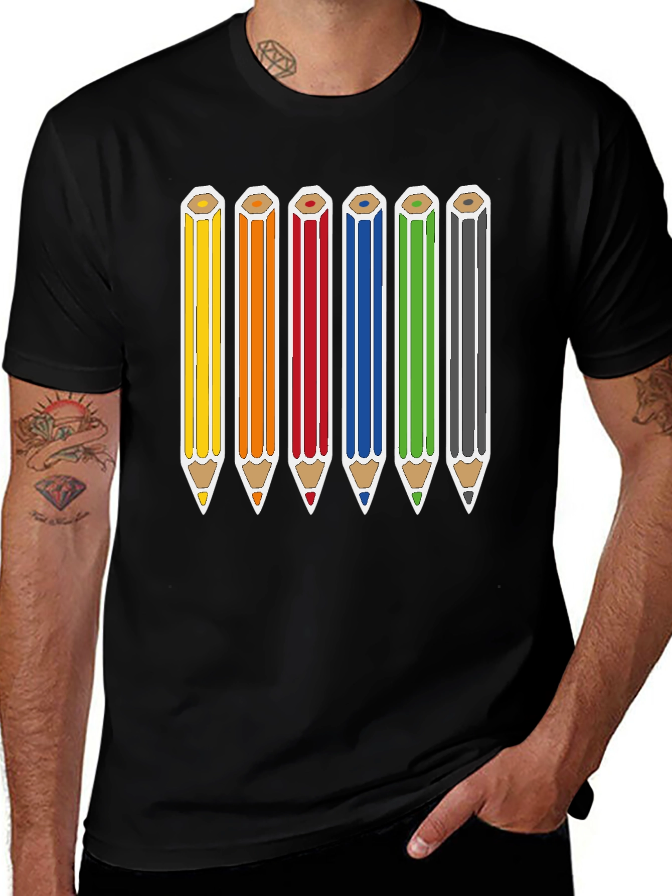 Rainbow Pencils Graphic Tee - Artists Essential