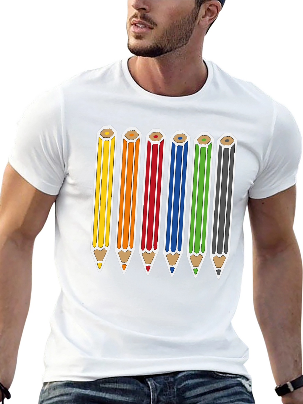 Rainbow Pencils Graphic Tee - Artists Essential