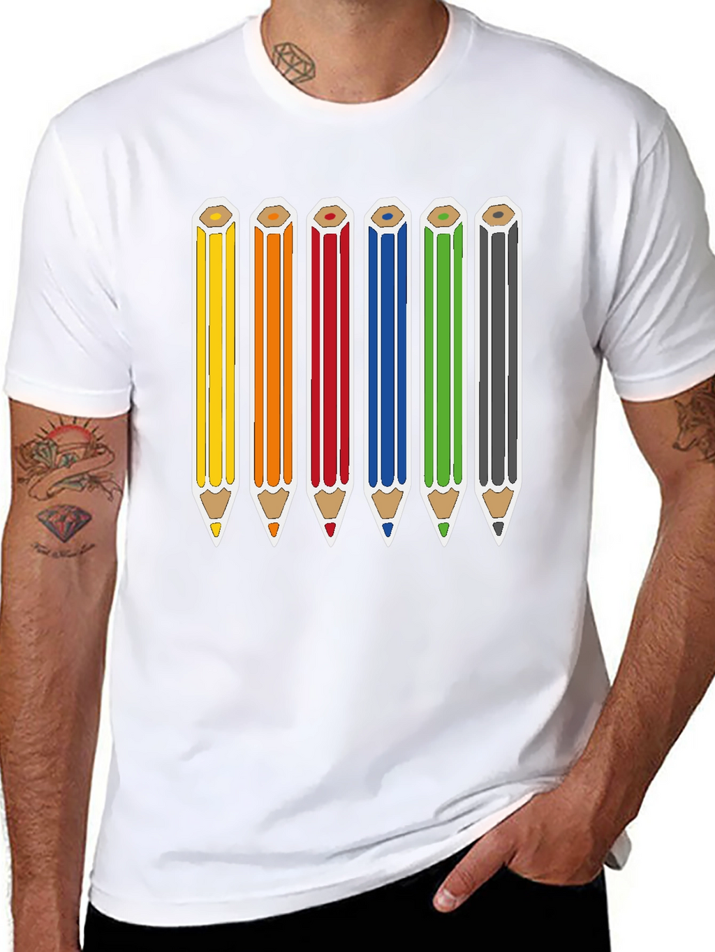 Rainbow Pencils Graphic Tee - Artists Essential