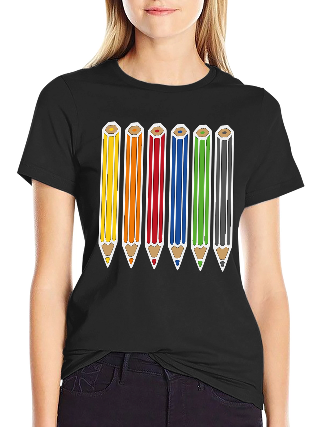 Rainbow Pencils Graphic Tee - Artists Essential