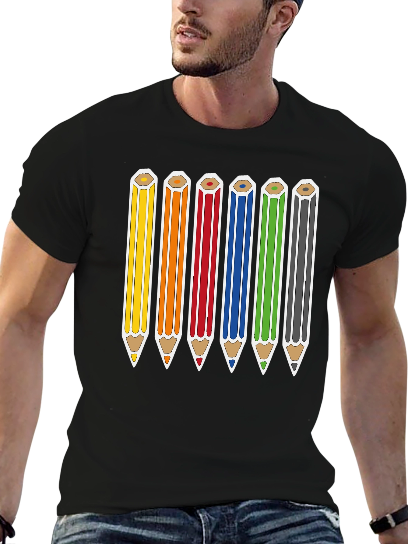 Rainbow Pencils Graphic Tee - Artists Essential